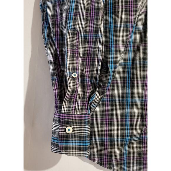 Peter Millar Plaid Button Down 100% Cotton Long Sleeve Collared Shirt Men's L - Picture 5 of 9